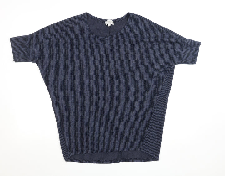 Apricot Women Blue Knit Dolman Sleeve Relaxed Fit Top Size S