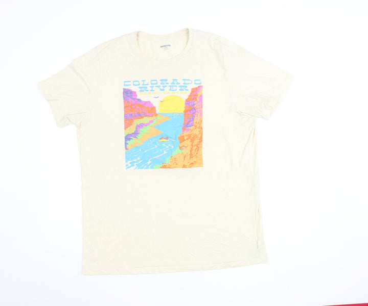 Old Navy Men’s Beige XLT Tall Graphic Print Cotton T-Shirt