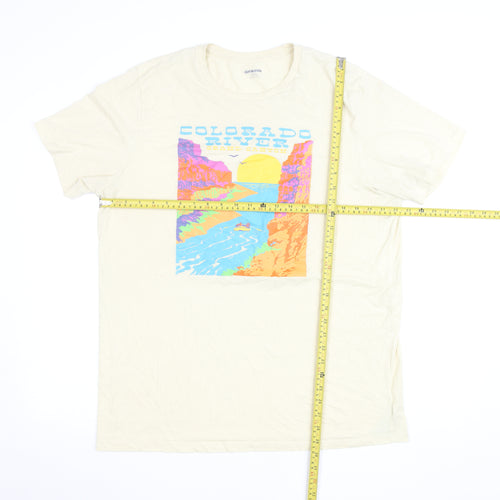 Old Navy Men’s Beige XLT Tall Graphic Print Cotton T-Shirt