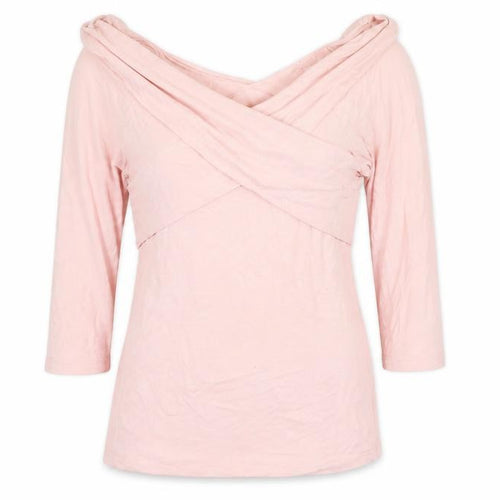 Bodyflirt Women's Pink 3/4 Sleeve Off Shoulder Wrap Blouse Size 12