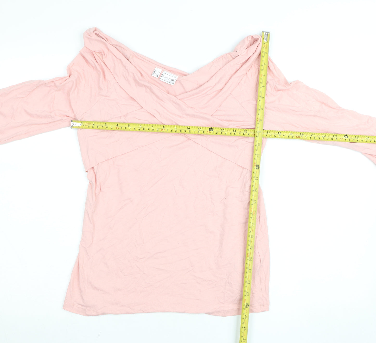 Bodyflirt Women's Pink 3/4 Sleeve Off Shoulder Wrap Blouse Size 12