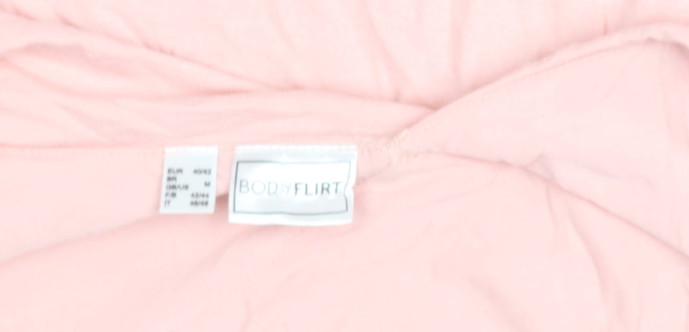 Bodyflirt Women's Pink 3/4 Sleeve Off Shoulder Wrap Blouse Size 12