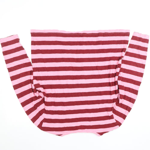 Marks and Spencer Women’s Pink & Red Striped Long Sleeve Cotton T-Shirt Size 16