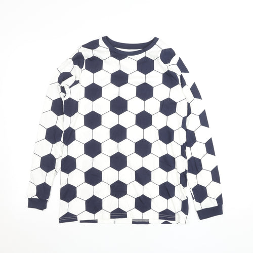 Marks and Spencer Boys Black & White Long Sleeve Cotton Sports T-Shirt 13-14 Yrs