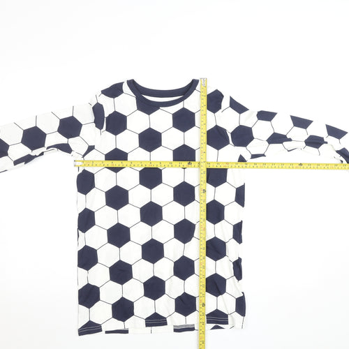 Marks and Spencer Boys Black & White Long Sleeve Cotton Sports T-Shirt 13-14 Yrs