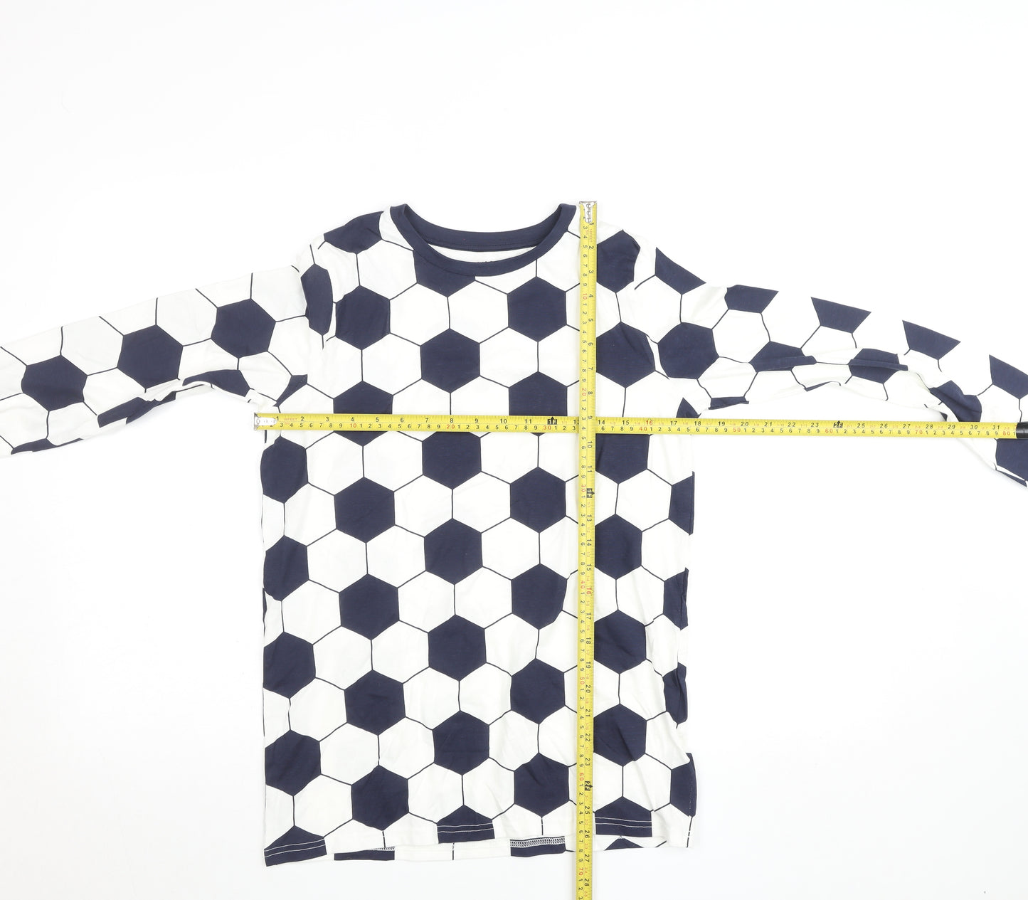 Marks and Spencer Boys Black & White Long Sleeve Cotton Sports T-Shirt 13-14 Yrs