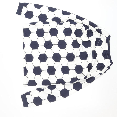 Marks and Spencer Boys Black & White Long Sleeve Cotton Sports T-Shirt 13-14 Yrs