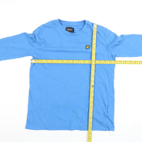 Lyle & Scott Boys Blue Long Sleeve Cotton Logo T-Shirt Size 10 Years