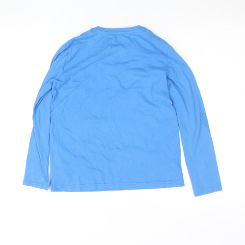 Lyle & Scott Boys Blue Long Sleeve Cotton Logo T-Shirt Size 10 Years