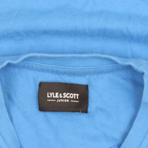 Lyle & Scott Boys Blue Long Sleeve Cotton Logo T-Shirt Size 10 Years