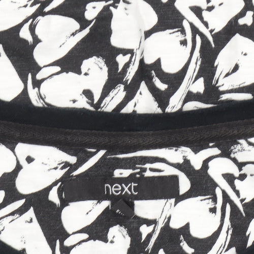 Next Women’s Black Floral Cotton 3/4 Sleeve T-Shirt Size 14
