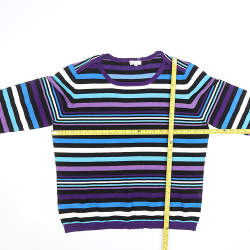 CC Women’s Multicoloured Striped Crew Neck Pullover Jumper XL