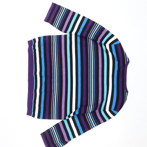 CC Women’s Multicoloured Striped Crew Neck Pullover Jumper XL