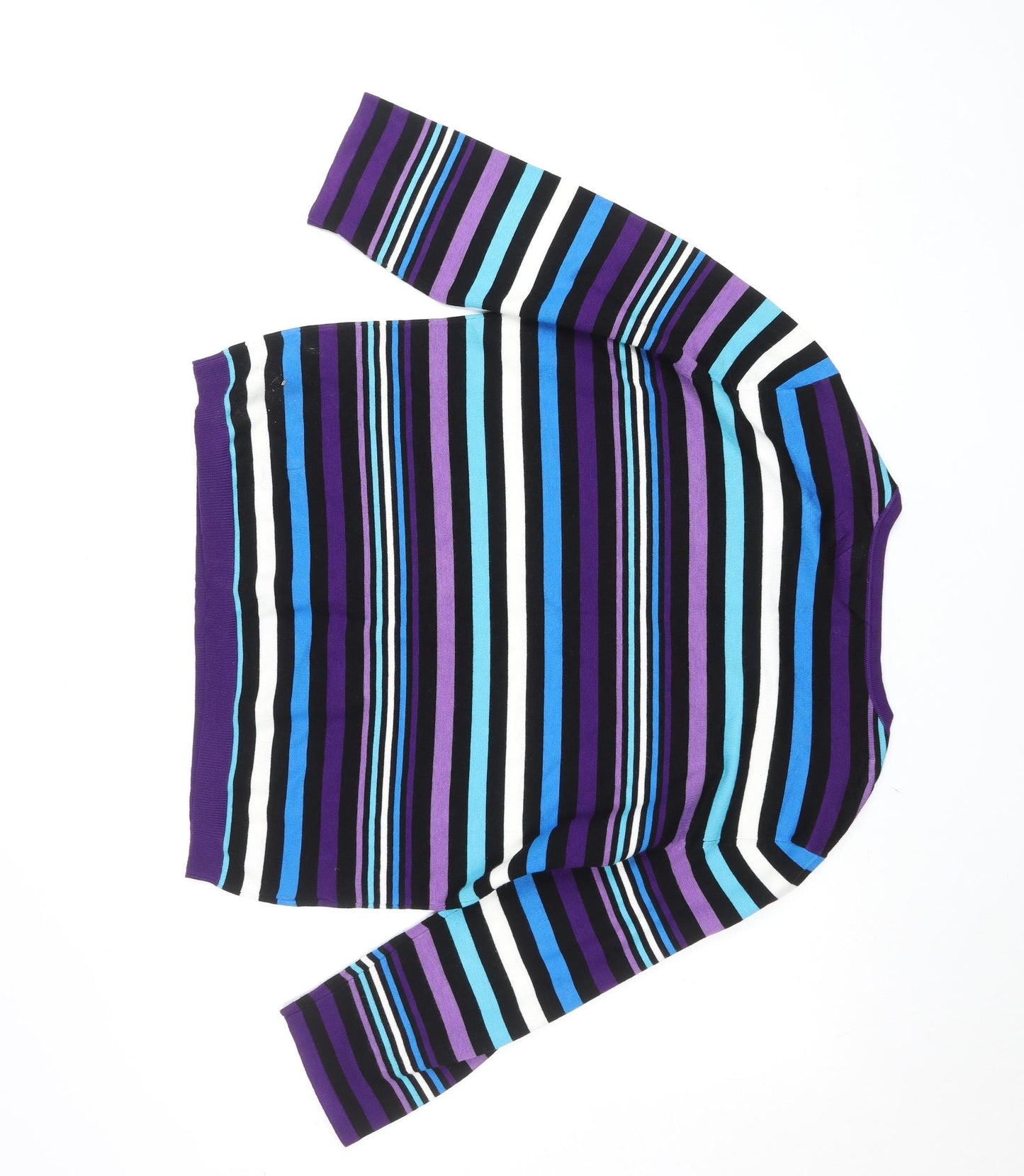 CC Women’s Multicoloured Striped Crew Neck Pullover Jumper XL