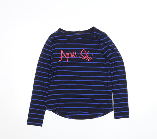 Marks and Spencer Women’s Blue Striped Long Sleeve T-Shirt Size 8