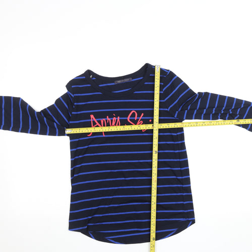 Marks and Spencer Women’s Blue Striped Long Sleeve T-Shirt Size 8