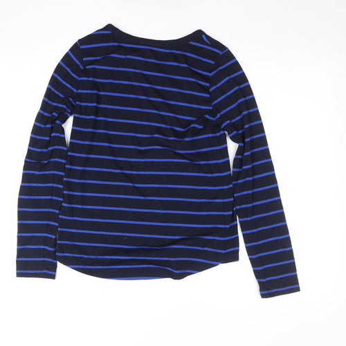 Marks and Spencer Women’s Blue Striped Long Sleeve T-Shirt Size 8