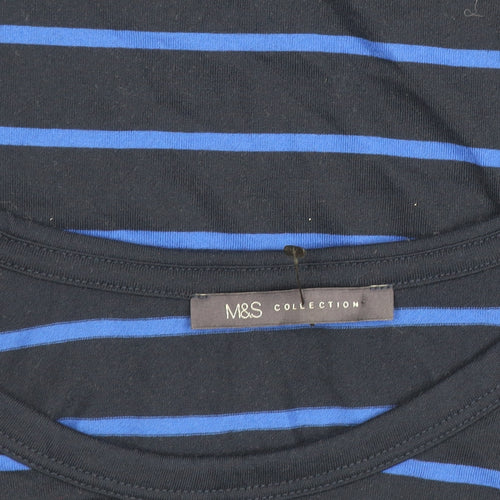 Marks and Spencer Women’s Blue Striped Long Sleeve T-Shirt Size 8