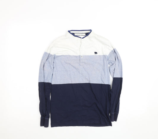 Jasper Conran Boys Blue & White Long Sleeve Henley T-Shirt Size 11-12 Years