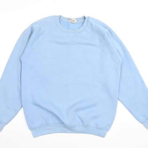 Sportex Womens Blue Pullover Sweatshirt M Cotton Blend Classic Fit