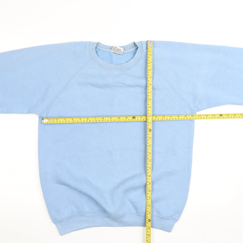 Sportex Womens Blue Pullover Sweatshirt M Cotton Blend Classic Fit
