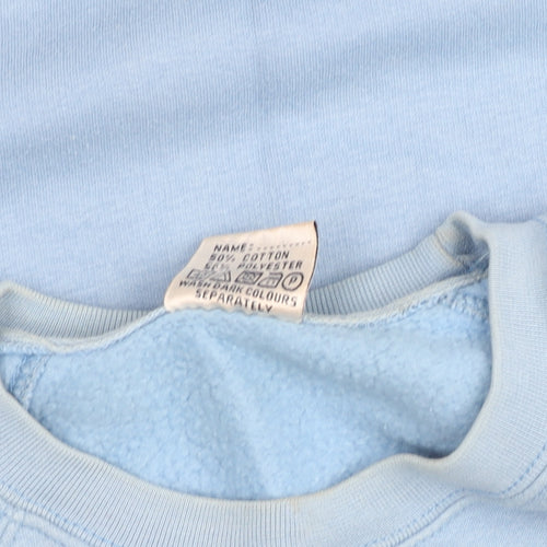Sportex Womens Blue Pullover Sweatshirt M Cotton Blend Classic Fit