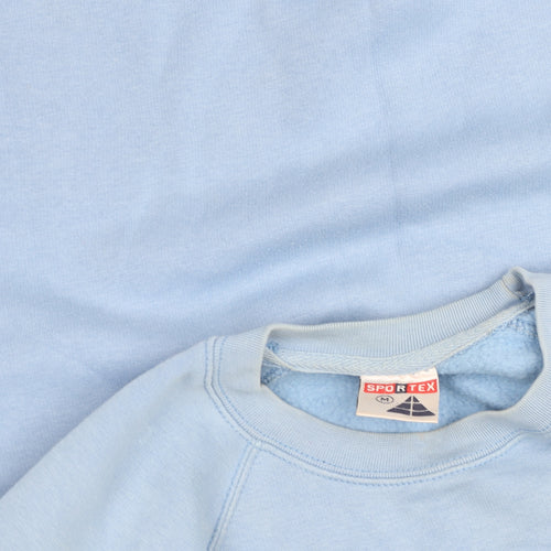 Sportex Womens Blue Pullover Sweatshirt M Cotton Blend Classic Fit