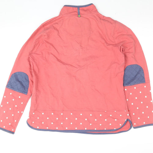 Colours by Alice Women’s Pink Polka Dot Henley Sweatshirt Size 14 Cotton