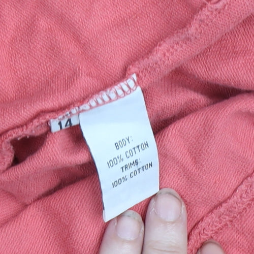 Colours by Alice Women’s Pink Polka Dot Henley Sweatshirt Size 14 Cotton