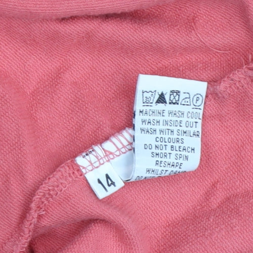Colours by Alice Women’s Pink Polka Dot Henley Sweatshirt Size 14 Cotton