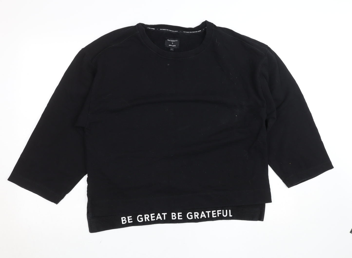 Patternity x John Lewis Black Cotton Blend Women's L Sweatshirt