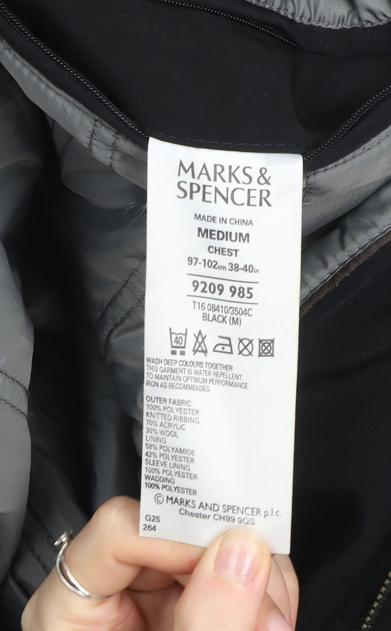 Marks & Spencer Collezione Men's Black Medium Water Repellent Jacket