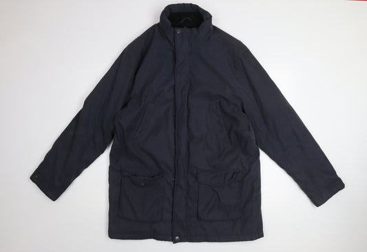 Skopes Men’s Navy Blue Parka Jacket Size 42 Regular Fit Windproof Lined