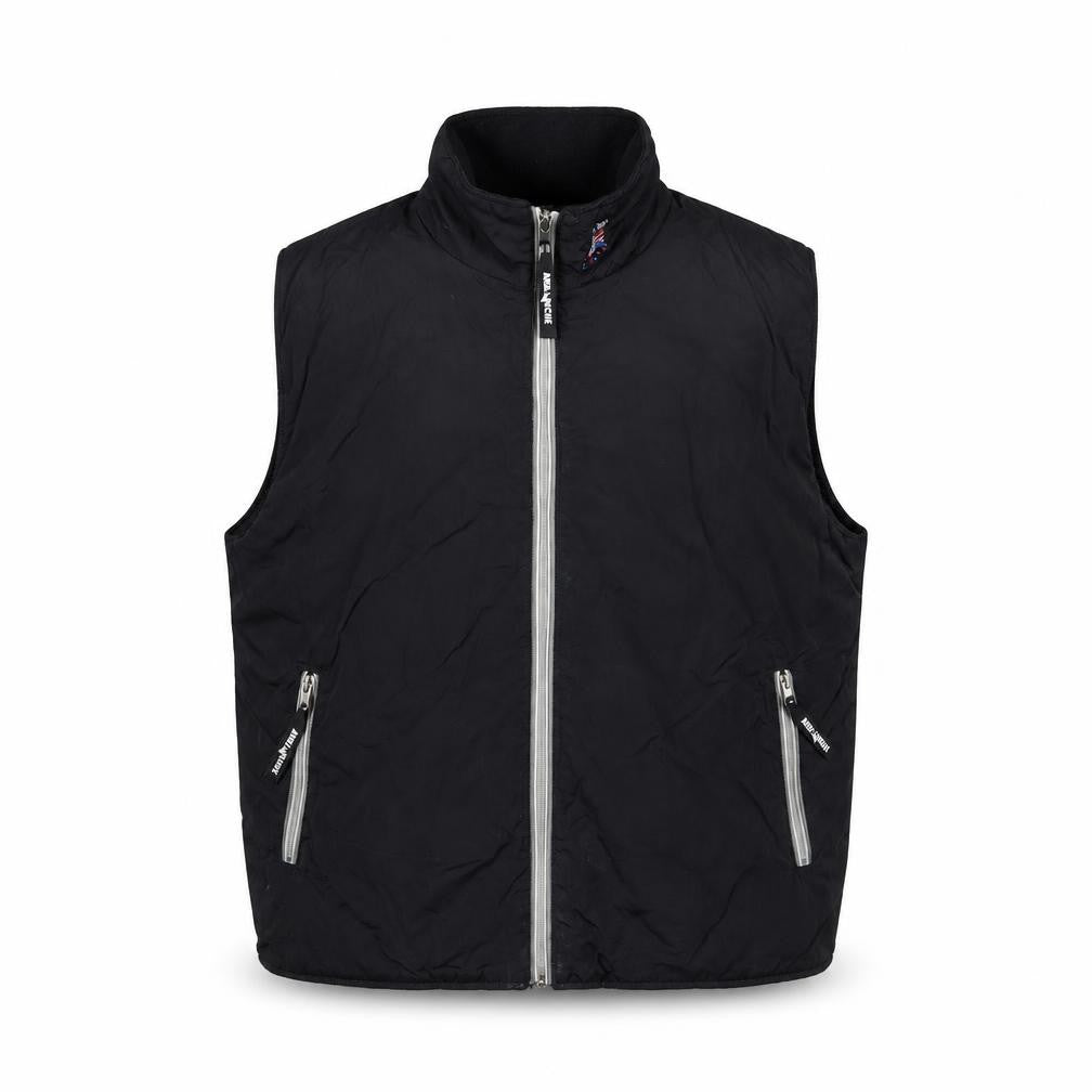 Front view of Avalanche Men's Black Nylon Ski Waistcoat Bodywarmer, size S