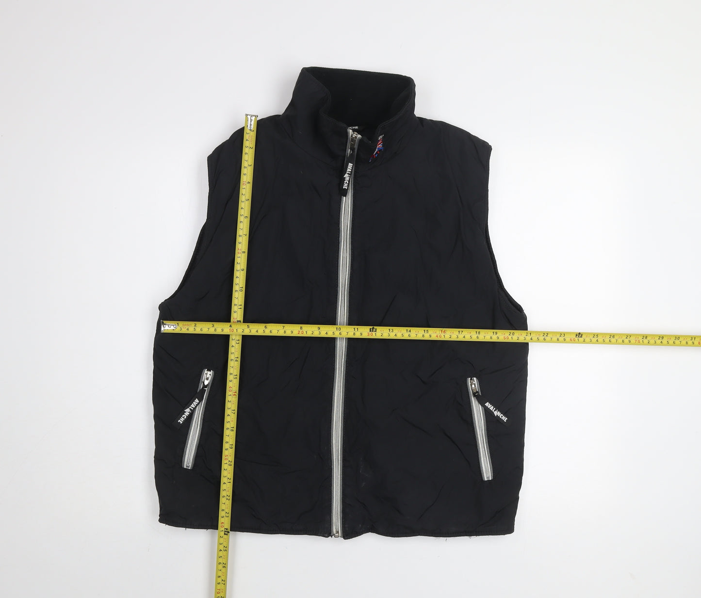Avalanche Men's Black Nylon Ski Waistcoat Bodywarmer Size S