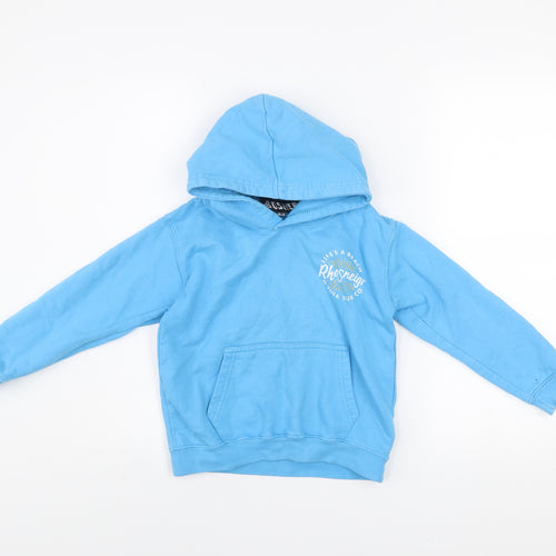 O'Shea Boys Blue Pullover Hoodie M Graphic Surf Logo Cotton Blend