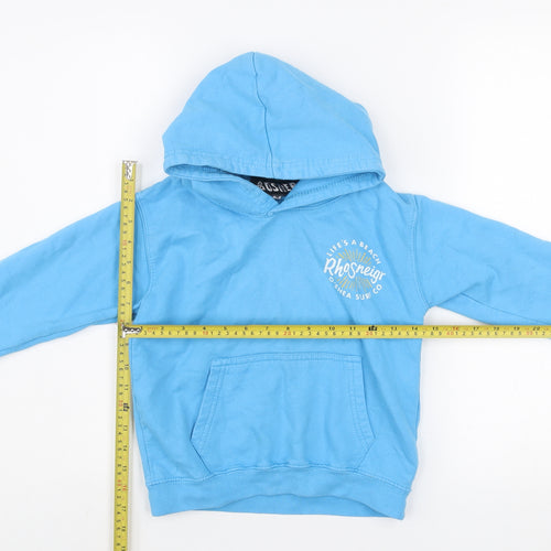 O'Shea Boys Blue Pullover Hoodie M Graphic Surf Logo Cotton Blend