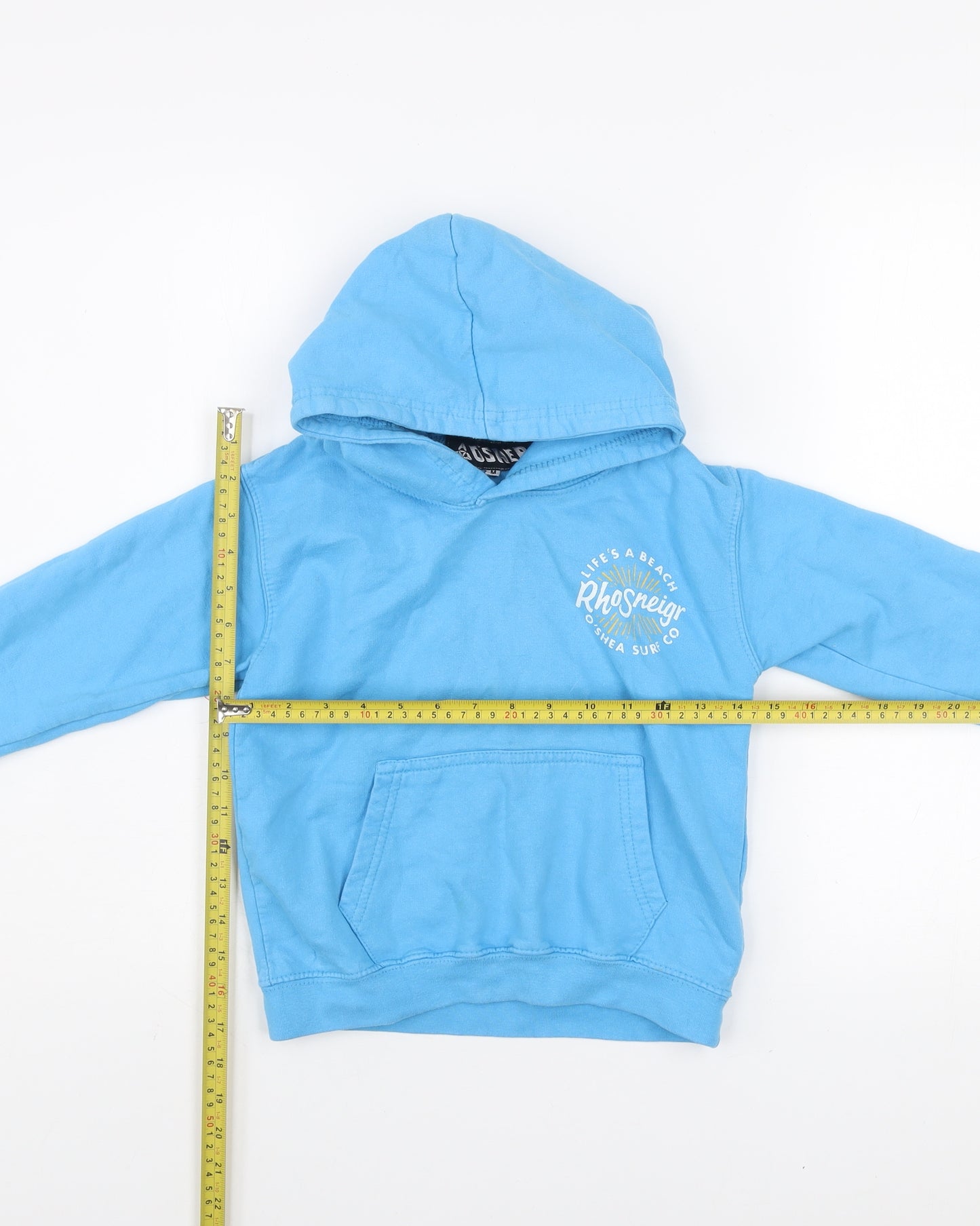 O'Shea Boys Blue Pullover Hoodie M Graphic Surf Logo Cotton Blend