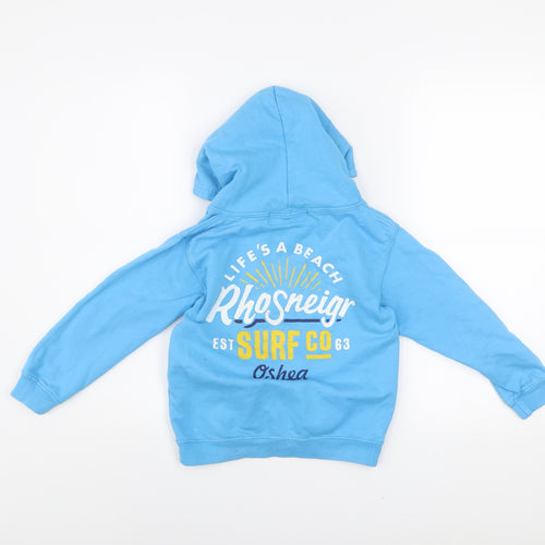 O'Shea Boys Blue Pullover Hoodie M Graphic Surf Logo Cotton Blend