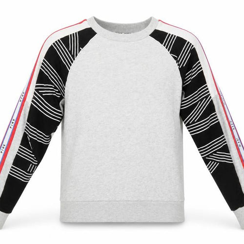 Victoria's Secret PINK Women's Grey Sweatshirt XS Raglan Pullover Logo Stripe