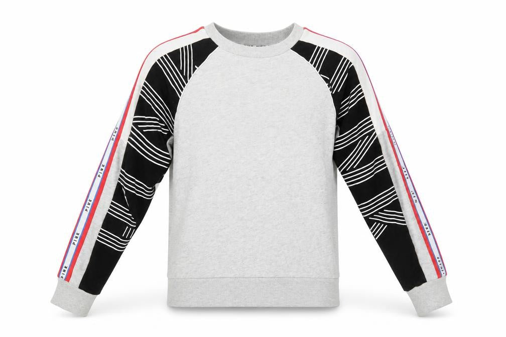 Victoria's Secret PINK Women's Grey Sweatshirt XS Raglan Pullover Logo Stripe