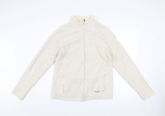 Weird Fish Women’s Ivory Cotton Knit Full Zip Jacket Size 14
