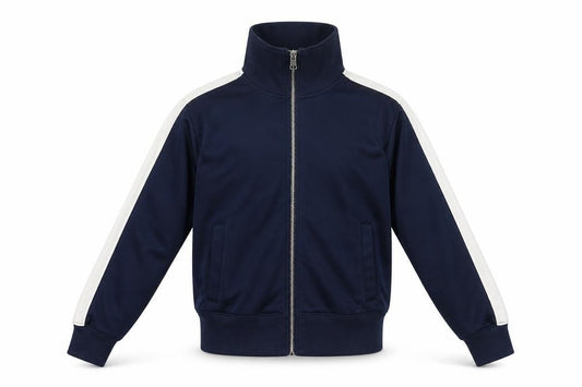 Front view of Abercrombie & Fitch Men's Blue XS Track Jacket Full Zip Cotton Blend