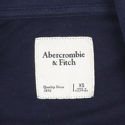 Abercrombie & Fitch Men's Blue XS Track Jacket Full Zip Cotton Blend