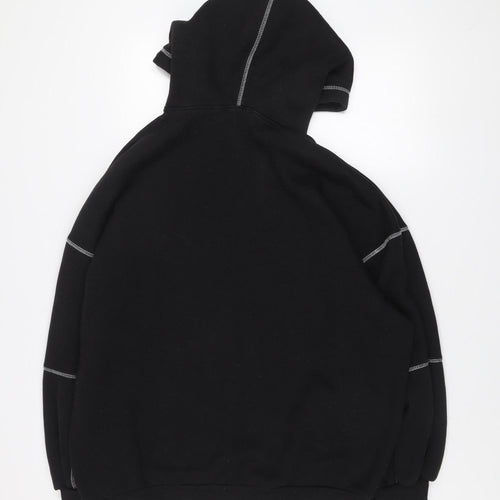 Missguided Women’s Black UK 8 Pullover Hoodie with Contrast Stitching
