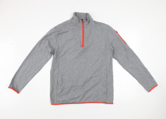 BAM Men's Grey 1/4 Zip Pullover Sweatshirt Size L Lightweight Activewear