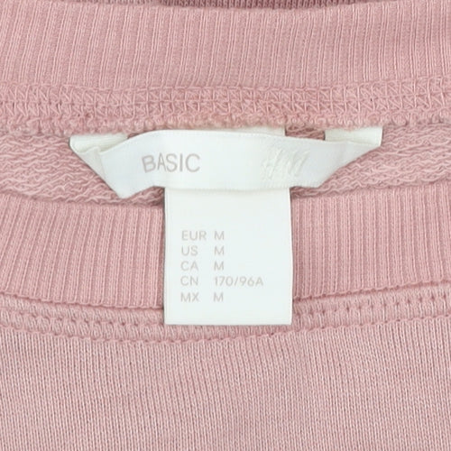 H&M Women Pink Crew Neck Pullover Sweatshirt Size 12 Polyester Viscose