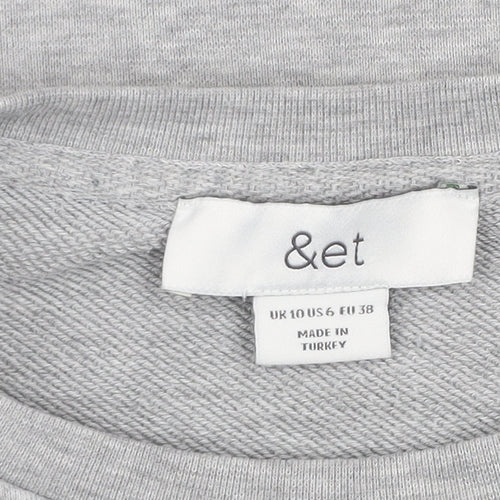 Et Women Grey Size 10 Pullover Sweatshirt Casual Lightweight