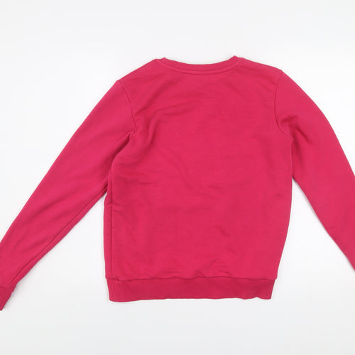 Warehouse Womens Pink Graphic Pullover Sweatshirt XS Cotton Blend