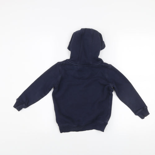 Jack Wills Boys Blue Pullover Hoodie 5-6 Years Embroidered Logo Fleece